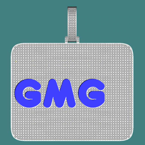 CUSTOM LETTER NECKLACE 3D BIG SQUARE
