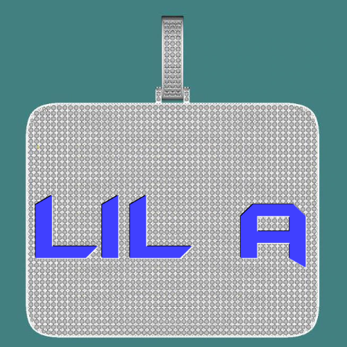 CUSTOM LETTER NECKLACE 3D BIG SQUARE