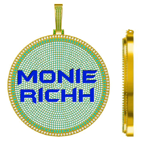 CUSTOM LETTER NECKLACE 3D BIG DISC