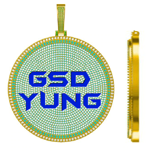 CUSTOM LETTER NECKLACE 3D BIG DISC