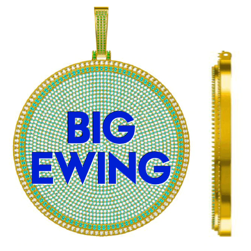CUSTOM LETTER NECKLACE 3D BIG DISC