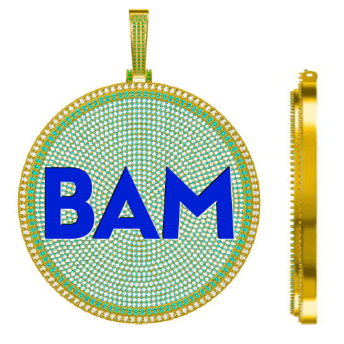 CUSTOM LETTER NECKLACE 3D BIG DISC