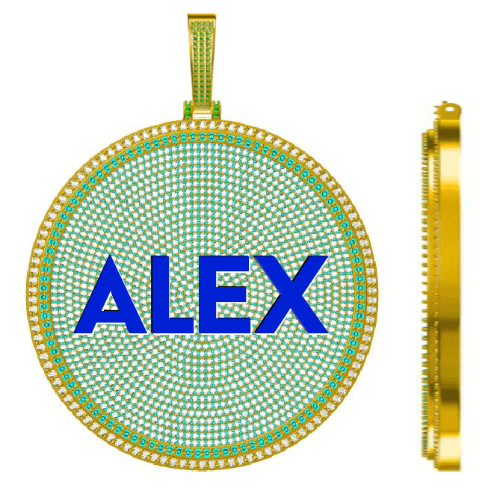CUSTOM LETTER NECKLACE 3D BIG DISC