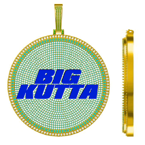 CUSTOM LETTER NECKLACE 3D BIG DISC