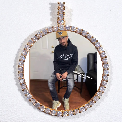 LARGE 3D CIRCLE CUSTOM PICTURE PENDANT