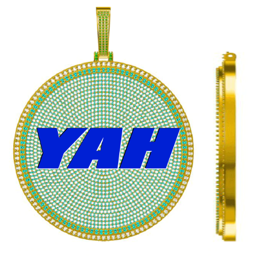 CUSTOM LETTER NECKLACE 3D BIG DISC