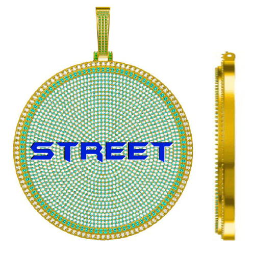 CUSTOM LETTER NECKLACE 3D BIG DISC
