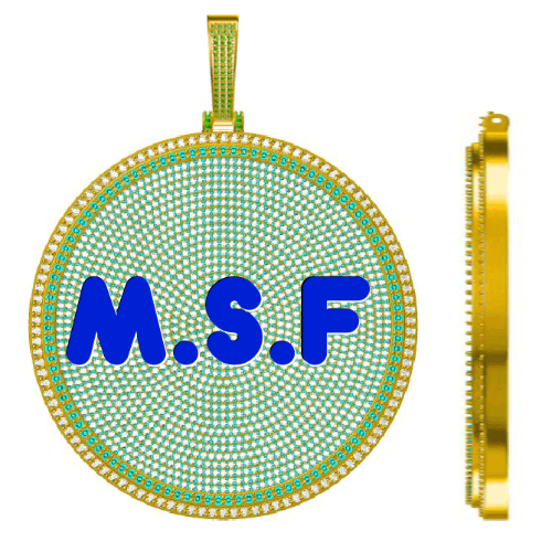 CUSTOM LETTER NECKLACE 3D BIG DISC