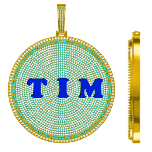 CUSTOM LETTER NECKLACE 3D BIG DISC