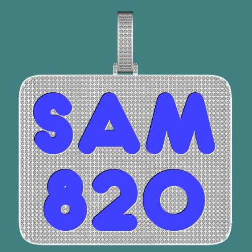 CUSTOM LETTER NECKLACE 3D BIG SQUARE