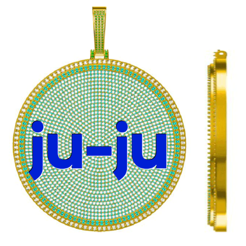 CUSTOM LETTER NECKLACE 3D BIG DISC