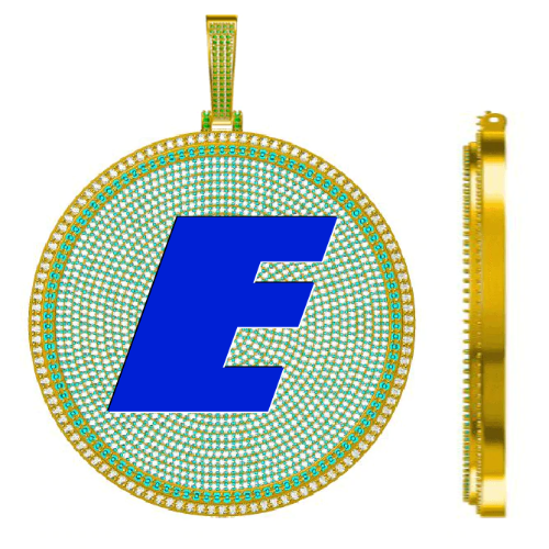 CUSTOM LETTER NECKLACE 3D BIG DISC