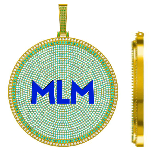 CUSTOM LETTER NECKLACE 3D BIG DISC