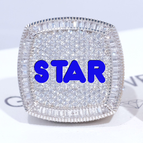 CUSTOM LETTER 3D ICED RING