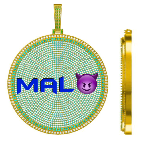 CUSTOM LETTER NECKLACE 3D BIG DISC