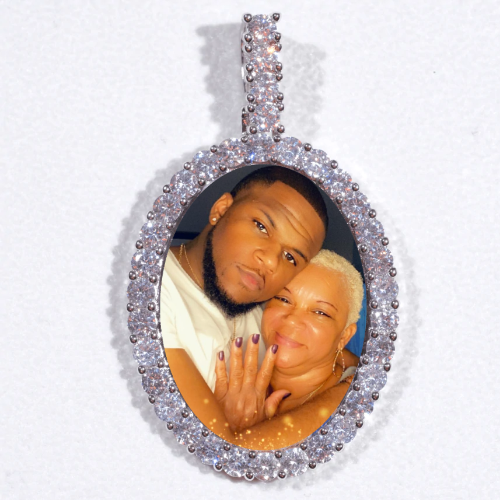 Large 3D Oval Custom Picture Pendant