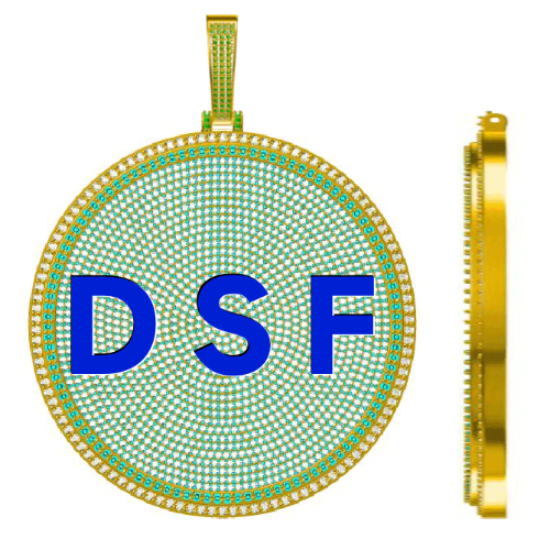 CUSTOM LETTER NECKLACE 3D BIG DISC