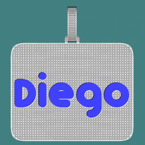 CUSTOM LETTER NECKLACE 3D BIG SQUARE