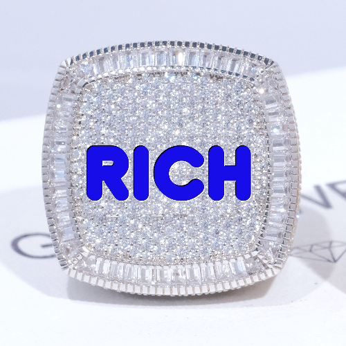 CUSTOM LETTER 3D ICED RING