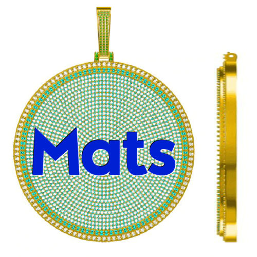 CUSTOM LETTER NECKLACE 3D BIG DISC