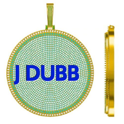 CUSTOM LETTER NECKLACE 3D BIG DISC
