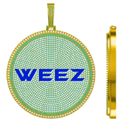 CUSTOM LETTER NECKLACE 3D BIG DISC