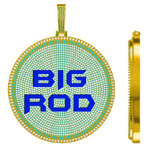 CUSTOM LETTER NECKLACE 3D BIG DISC