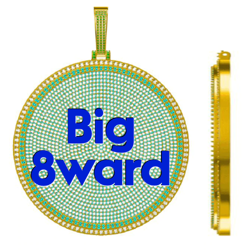 CUSTOM LETTER NECKLACE 3D BIG DISC