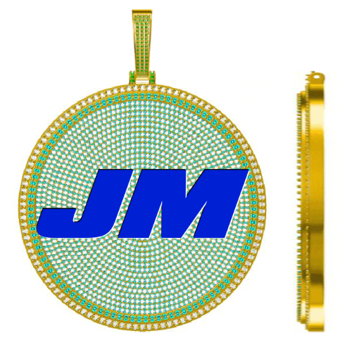 CUSTOM LETTER NECKLACE 3D BIG DISC