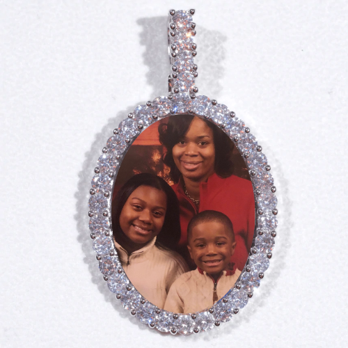 Large 3D Oval Custom Picture Pendant