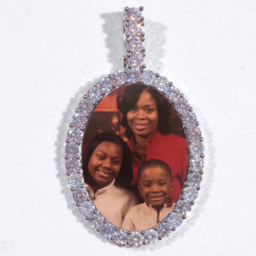 Large 3D Oval Custom Picture Pendant