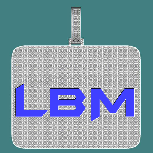 CUSTOM LETTER NECKLACE 3D BIG SQUARE