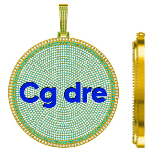 CUSTOM LETTER NECKLACE 3D BIG DISC