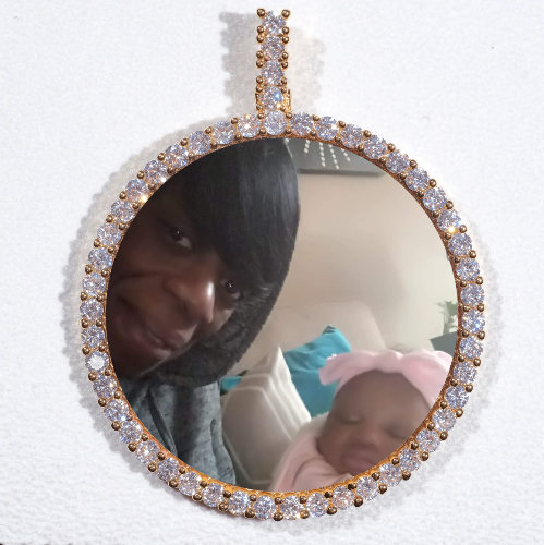 LARGE 3D CIRCLE CUSTOM PICTURE PENDANT