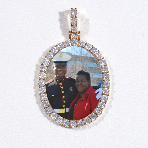 3D Oval Custom Picture Pendant