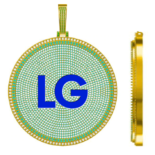 CUSTOM LETTER NECKLACE 3D BIG DISC