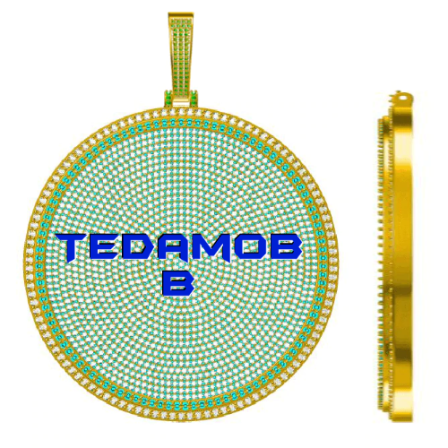 CUSTOM LETTER NECKLACE 3D BIG DISC