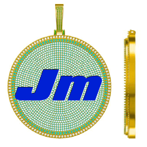 CUSTOM LETTER NECKLACE 3D BIG DISC