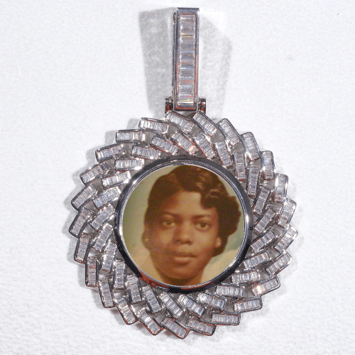 Large 3D Baguette Custom Picture Pendant