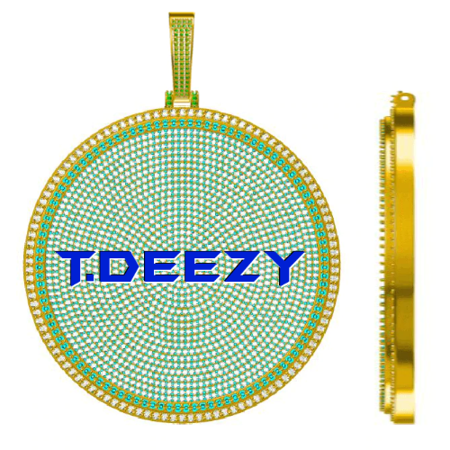 CUSTOM LETTER NECKLACE 3D BIG DISC