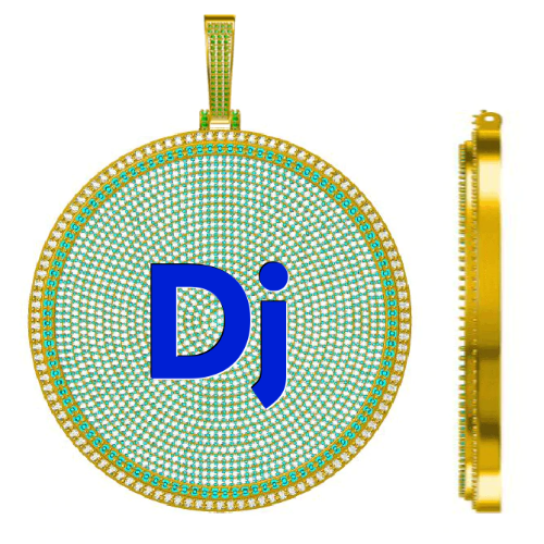 CUSTOM LETTER NECKLACE 3D BIG DISC