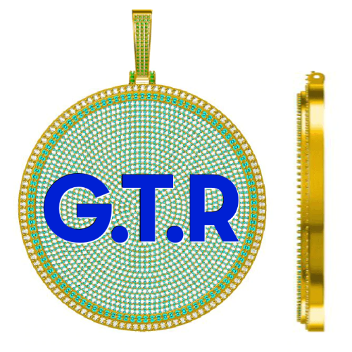 CUSTOM LETTER NECKLACE 3D BIG DISC