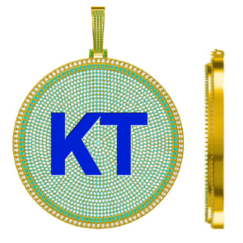 CUSTOM LETTER NECKLACE 3D BIG DISC