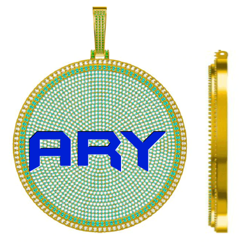 CUSTOM LETTER NECKLACE 3D BIG DISC