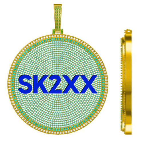 CUSTOM LETTER NECKLACE 3D BIG DISC