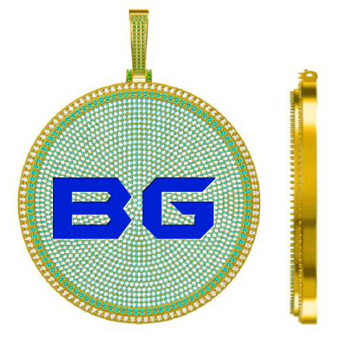 CUSTOM LETTER NECKLACE 3D BIG DISC