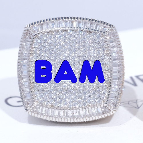 CUSTOM LETTER 3D ICED RING