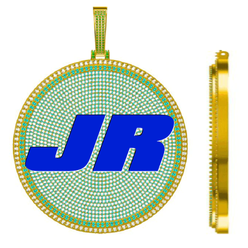 CUSTOM LETTER NECKLACE 3D BIG DISC