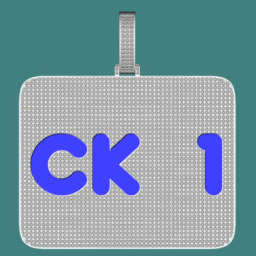 CUSTOM LETTER NECKLACE 3D BIG SQUARE