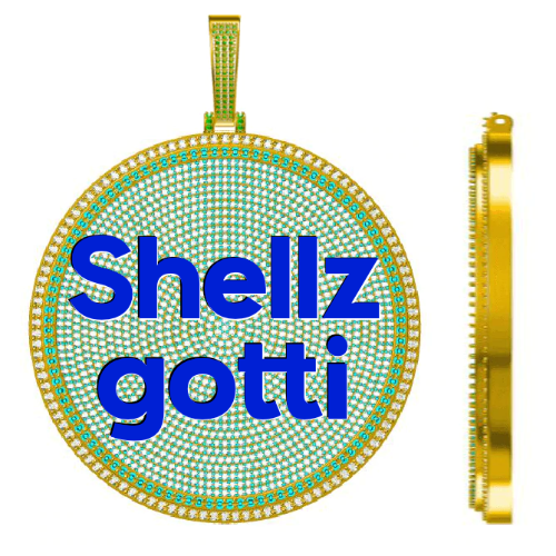 CUSTOM LETTER NECKLACE 3D BIG DISC